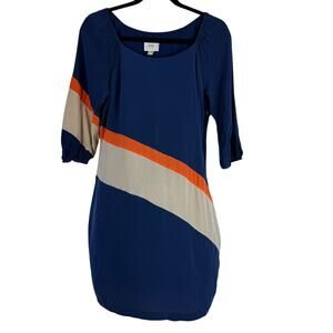 Eci New‎ York Silk Dress 3/4 Sleeve Classic Lined Size 4 Side Zipper